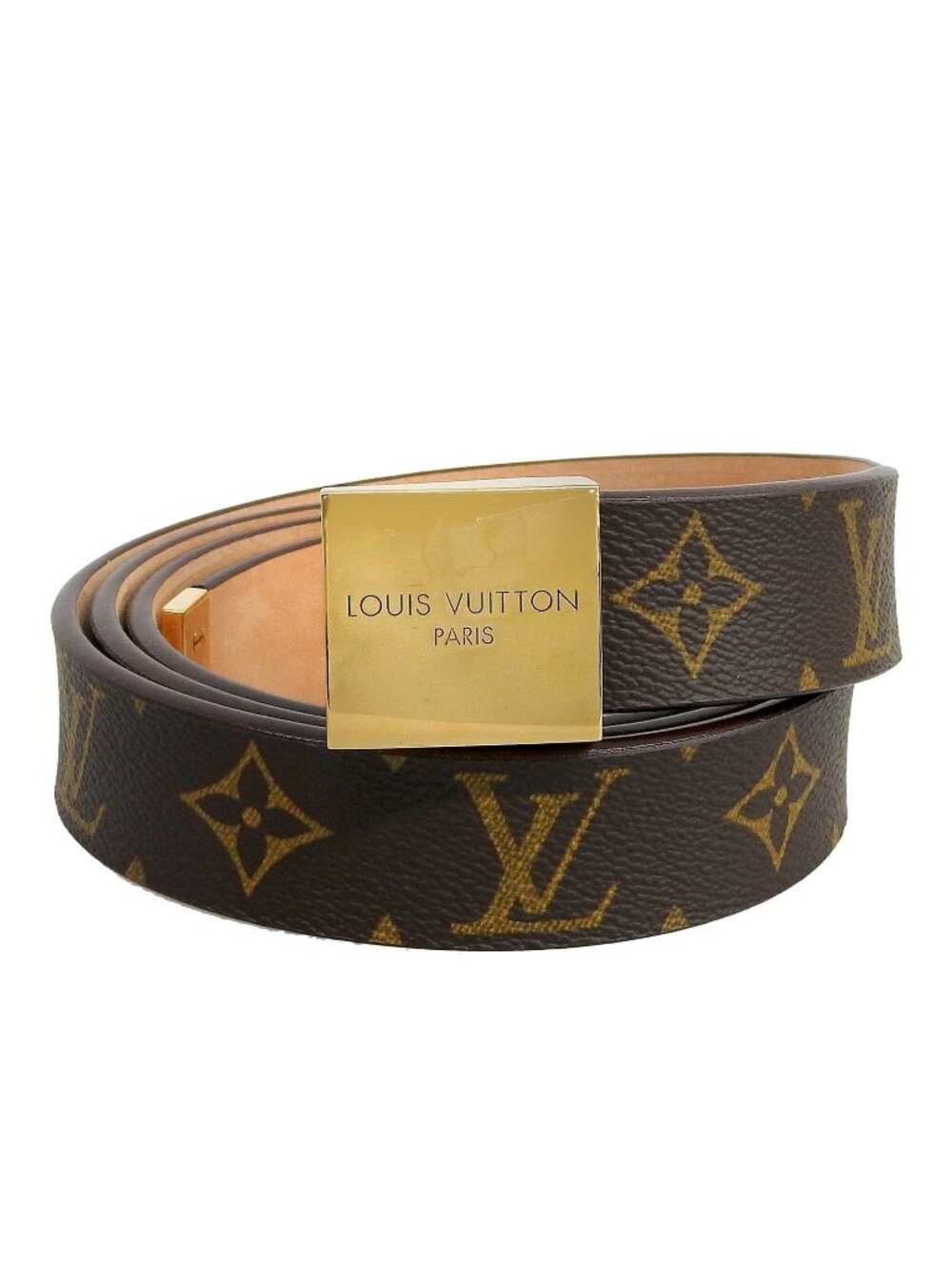 Louis Vuitton Ceinture Monogram Canvas Belt Gold